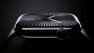 Apple Watch Series 10 本体 横向き。背景は黒。