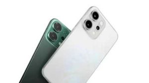 OPPO Reno14 5G 本体グリーンとホワイトカラーが背面で並んでいる。